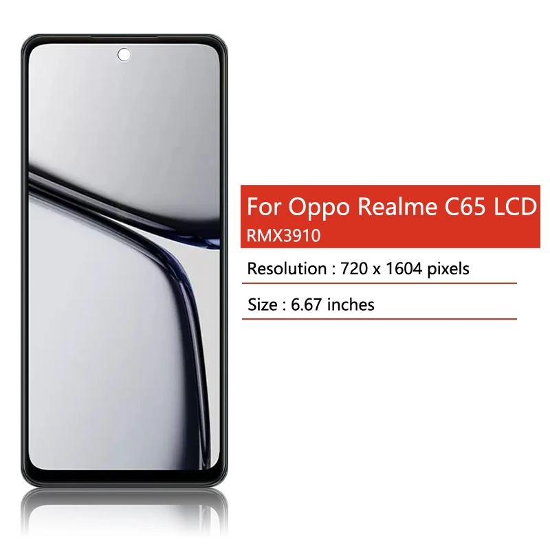 6.67\'\' Screen For Oppo Realme C65 4G LCD With Frame Display Touch Screen Digitizer Assembly For Realme C65 5G RMX3910 LCD