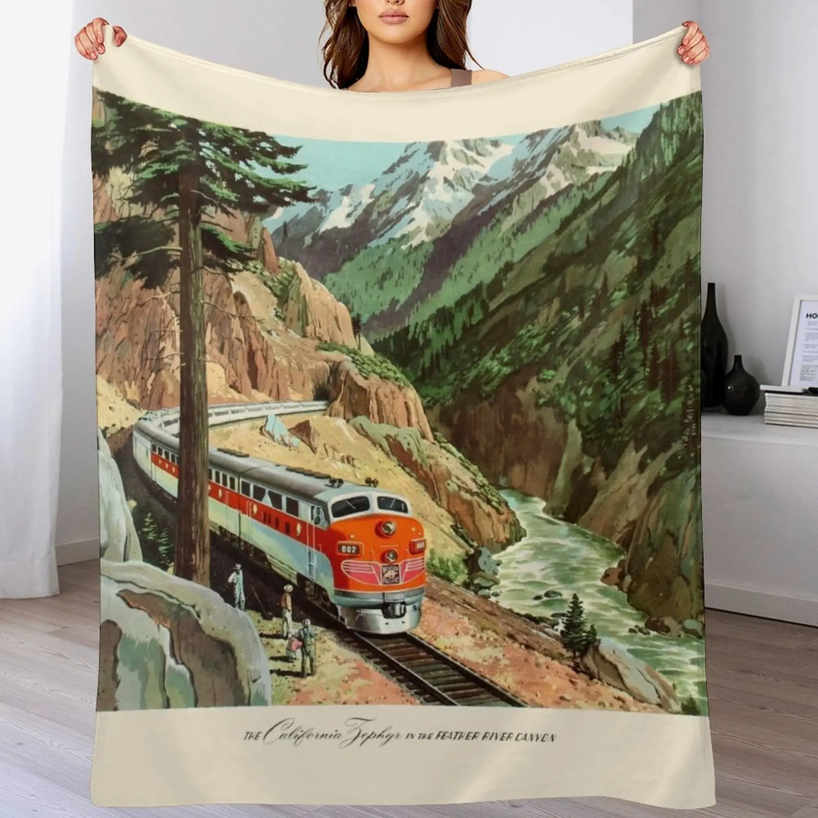 

Califronia Zephyr Poster Throw Blanket Custom Decorative Sofa Blankets