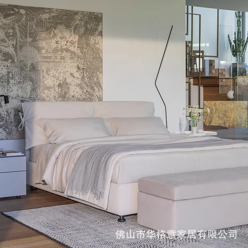 Italian minimalist bed, home master bedroom wedding  double bed