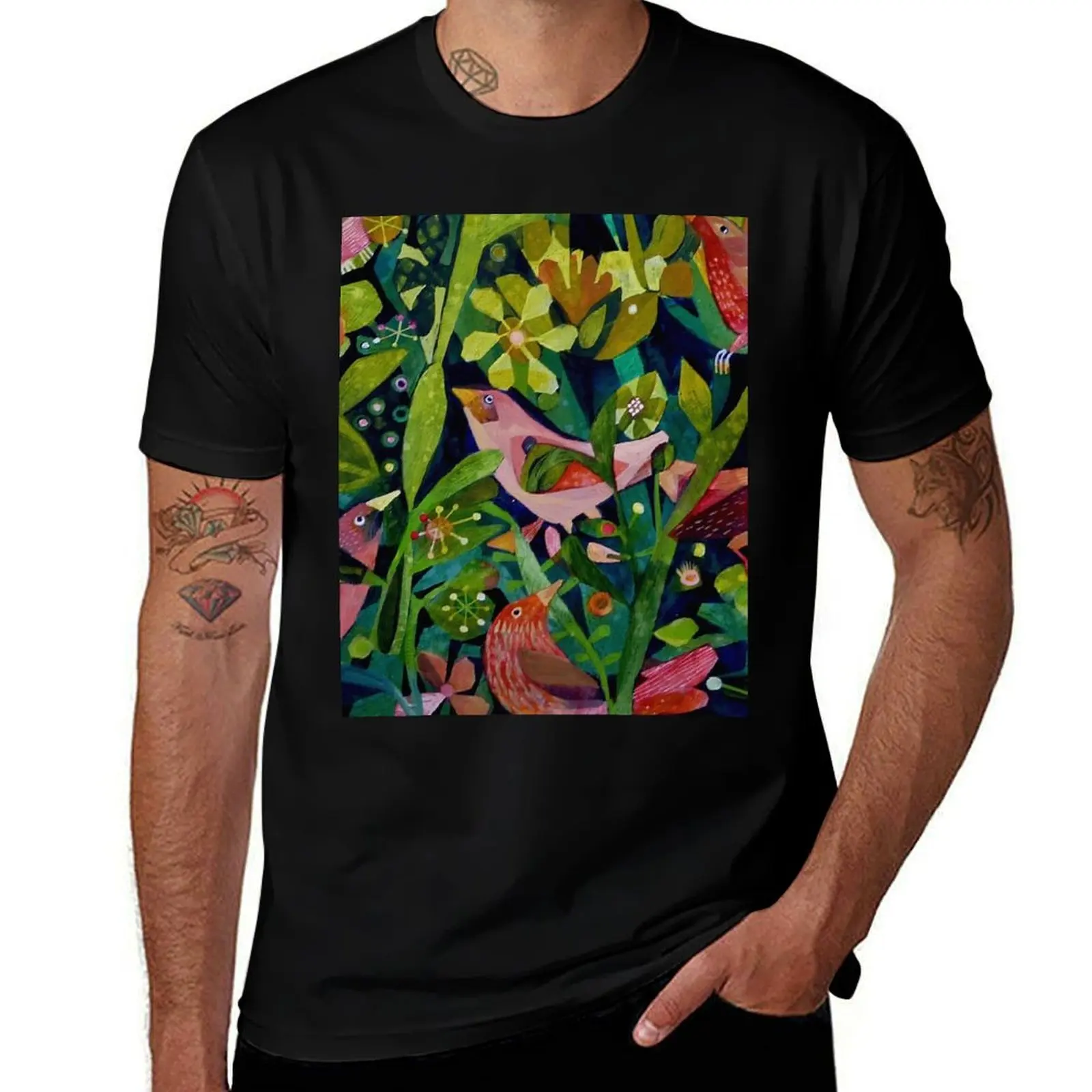 

Three pink birds T-Shirt anime t shirts for man man t shirt cotton high quality