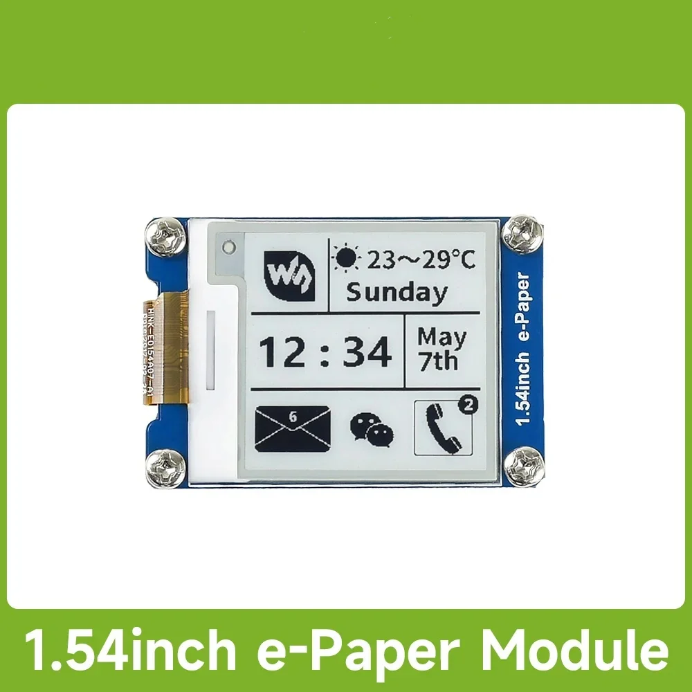Waveshare 1.54inch E-Ink display black/white e-paper 200x200 resolution SPI interface, for Raspberry Pi/ESP32/Arduino