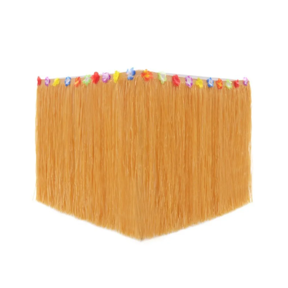 Hawaiian Party Straw Table Skirt Hawaii Themed Straw Color Grass Table Skirt DIY Party Decoration Hawaii Party Tablecloth
