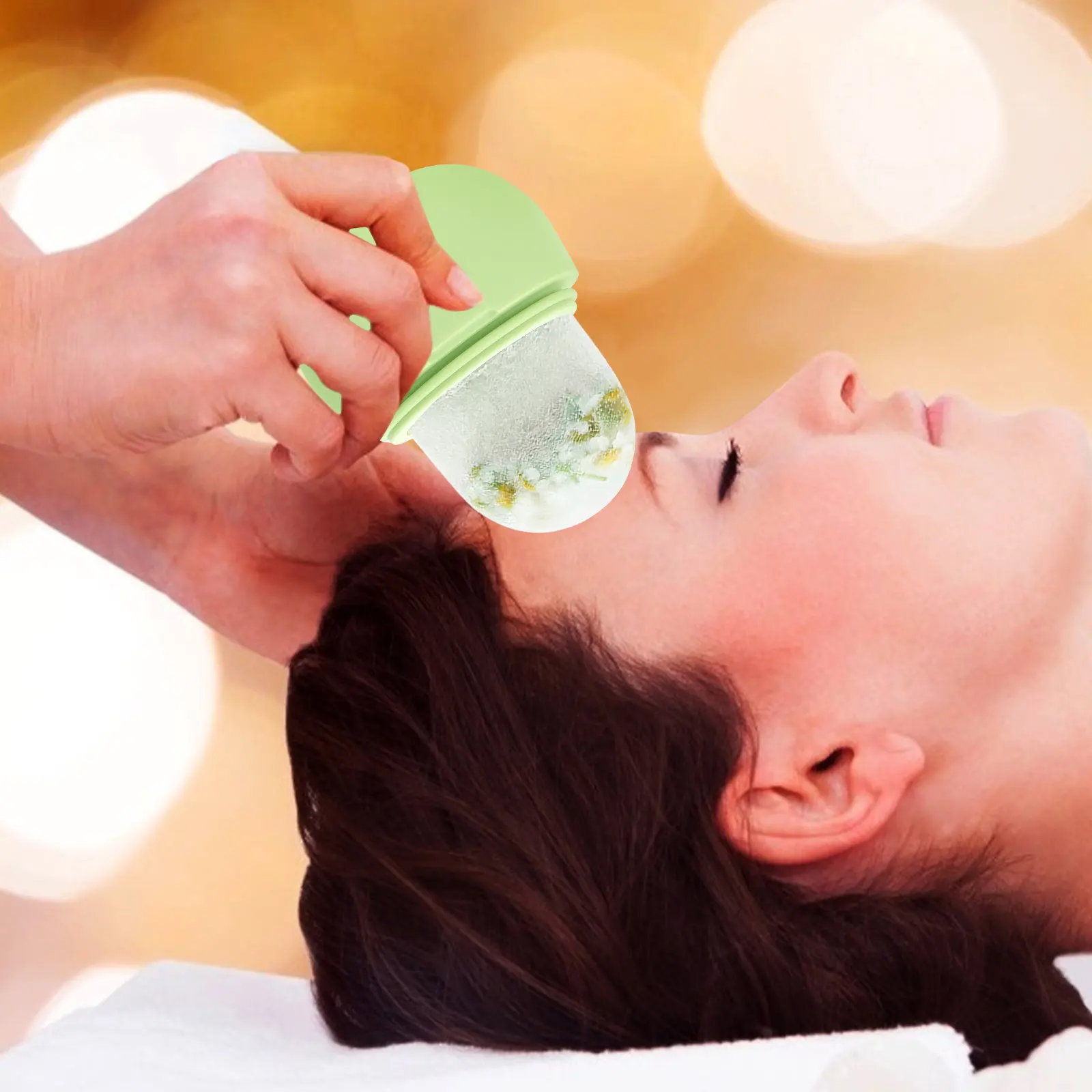 Face Ice Mold Silicone Facial Reusable Skin Massage Tool For Dark Circles Pore Minimizing Edema Relief Morning