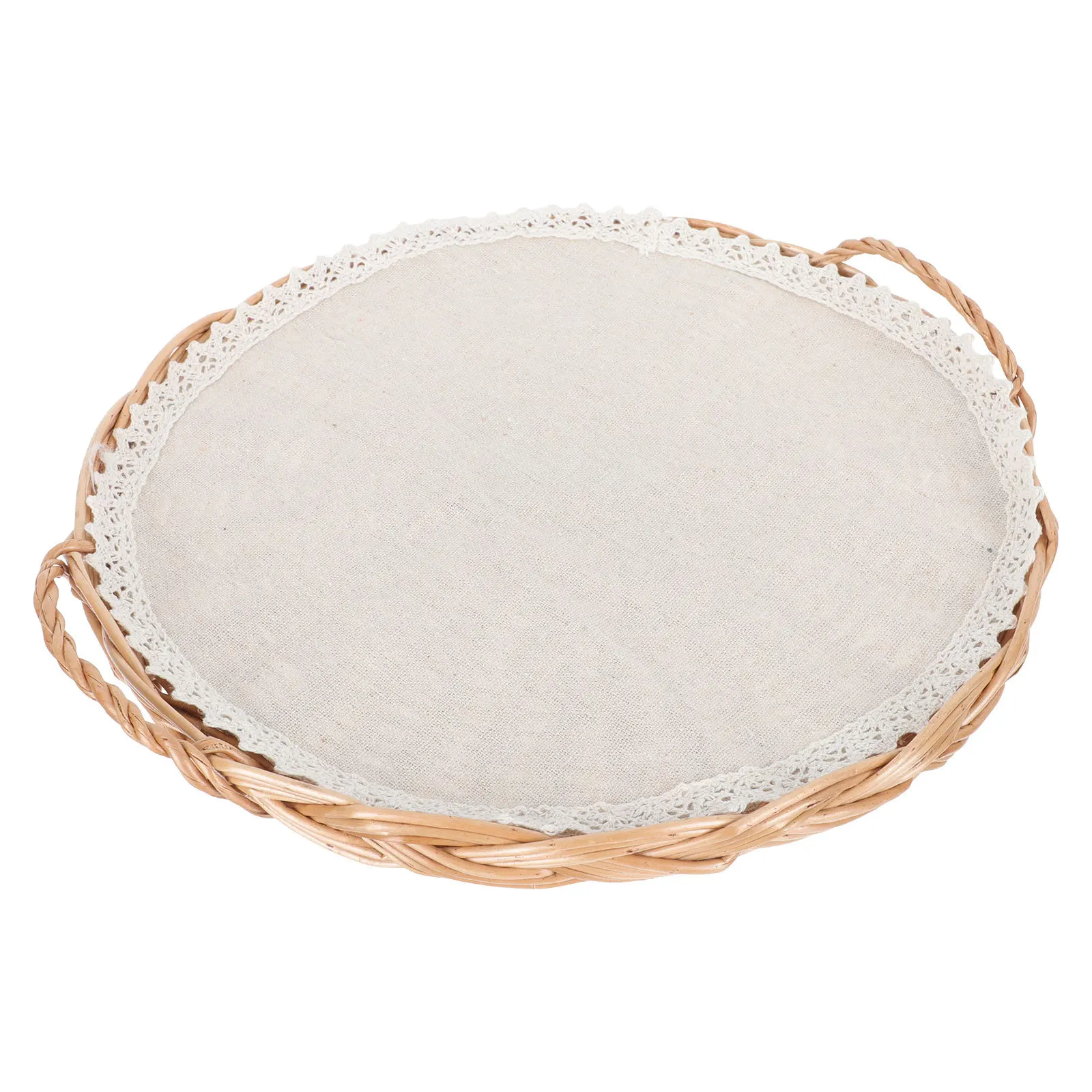 

1Set Baking Tray Wicker Woven Basket for Kitchen Storage Fruit Bread Snack Organizer Decorative Food Container Household Natural