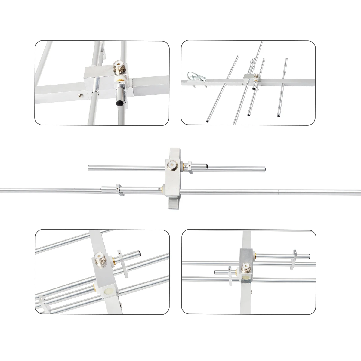 Dwuzakresowa antena Yagi HYS 2m 70cm VHF UHF Yagi High Gain Ham Radio Vertical Base Antenna do systemu repeater, skanera HT