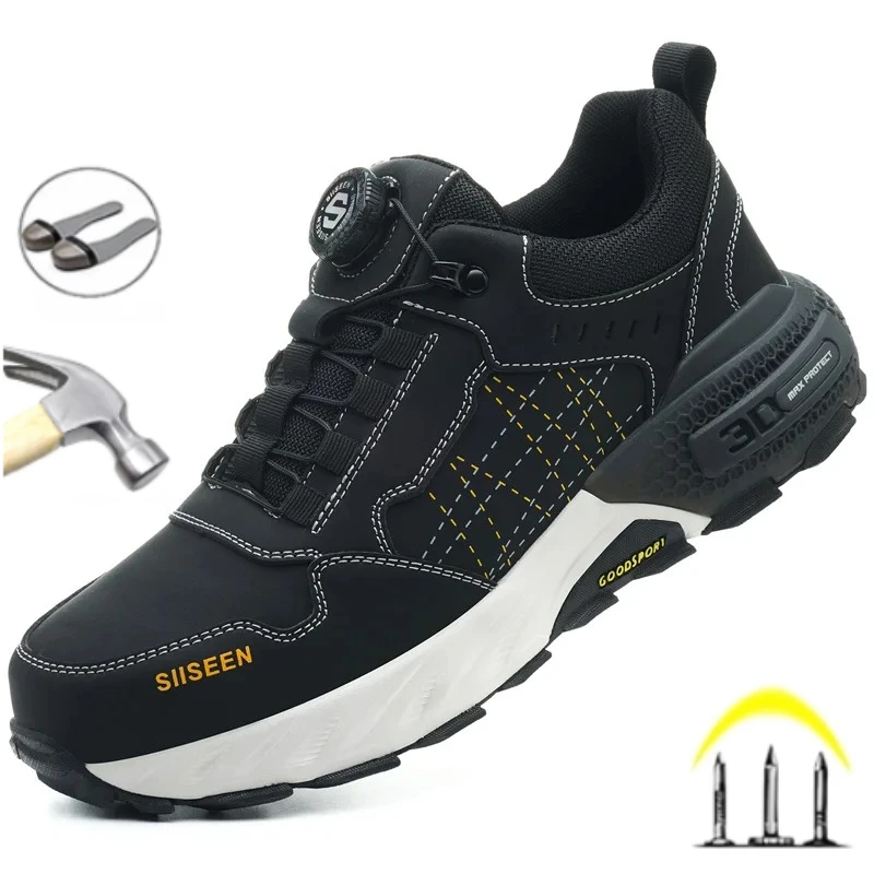 

Work Sneakers Steel Toe Shoes Men Safety Shoes Puncture-Proof Work Shoes Boots Indestructible Footwear Security Lightweight