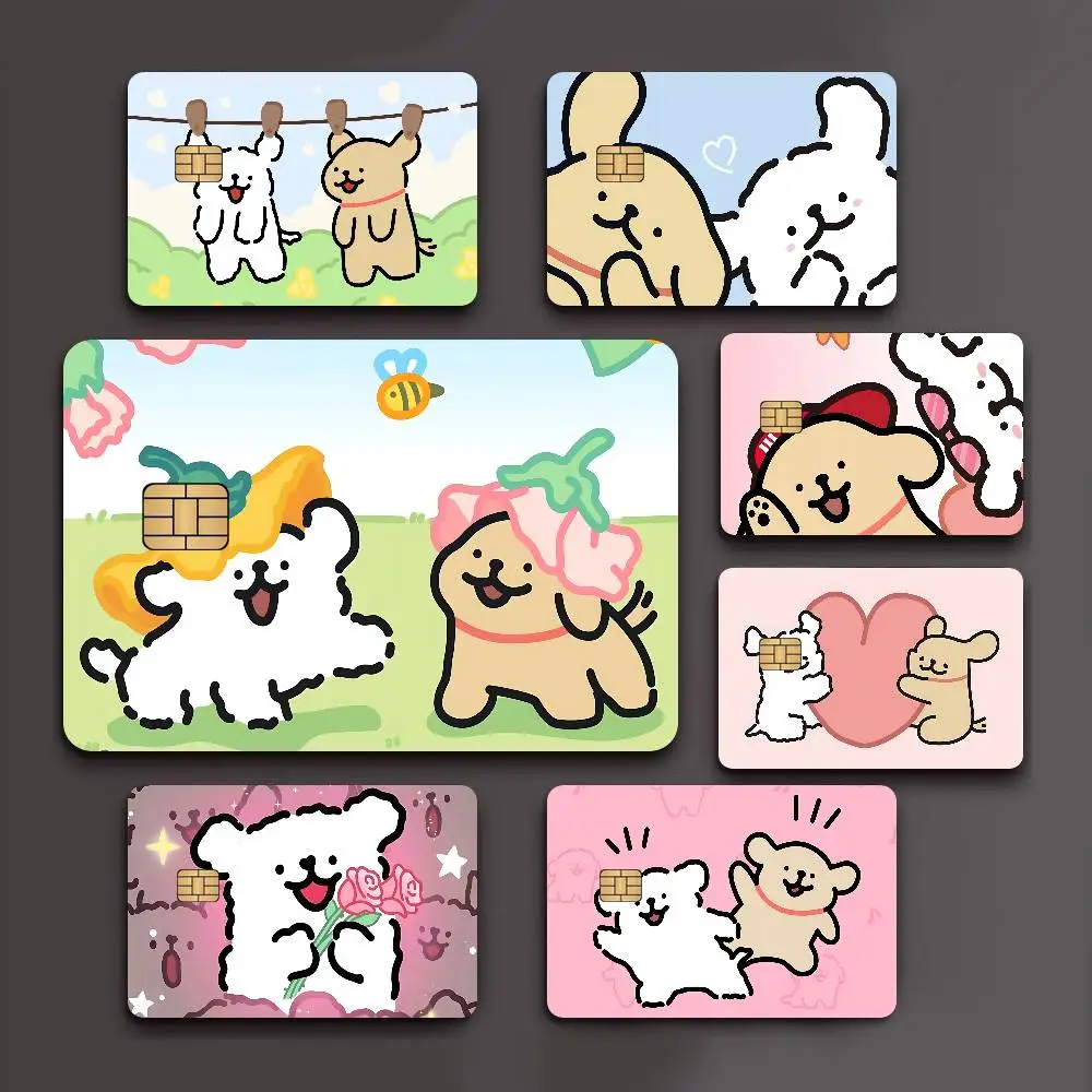 Dog Cartoon M-Maltese L-Line D-Dog 2024 Anime Cartoon Skin Stickers Film Tape Case For Big Credit Debit Card Front Side