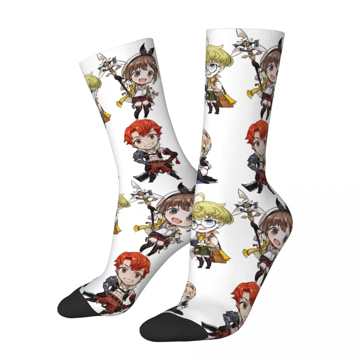 Hip Hop Retro Cute Anime Characters Crazy Men's compression Socks Unisex Atelier Ryza Role Playing Game Street Style Crew Sock