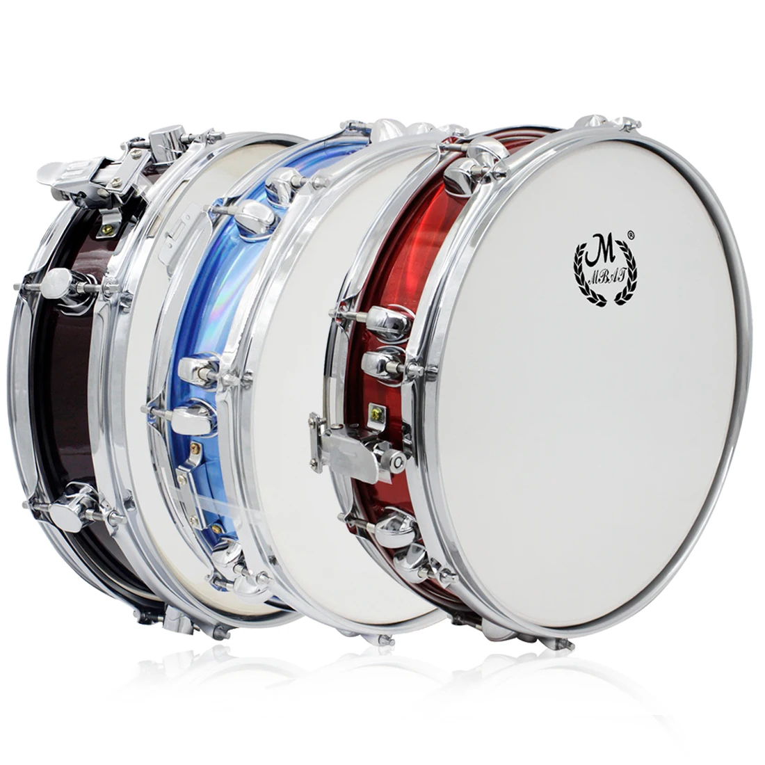 Electroplated Stainless Steel Marching Snare Drum 3‑Color Percussion For Children Student Band Parade Live Stage Show