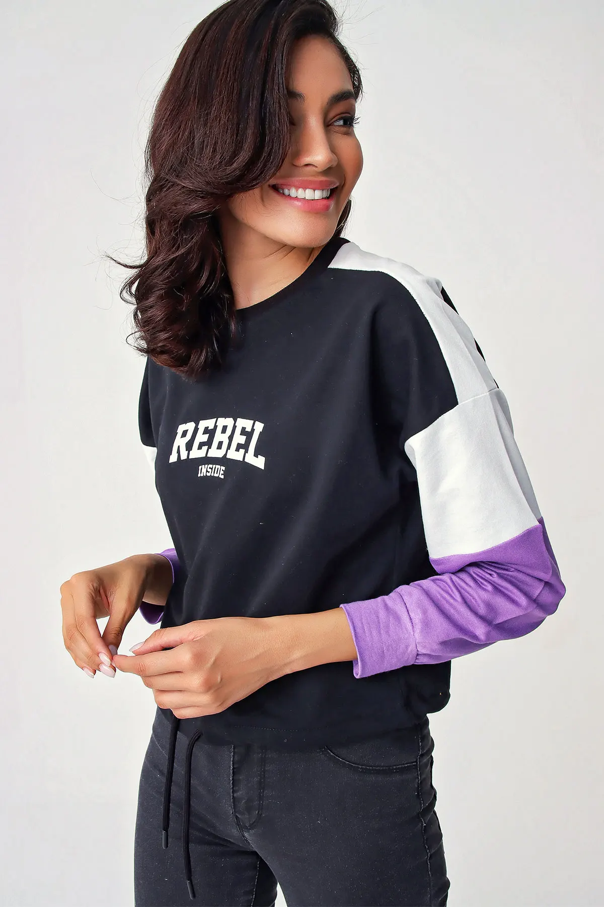 Rebel stampato SweatKapüşonlular maglione di grandi dimensioni Pullover donna gotico autunno 2021 abbigliamento donna Top manica lunga Худи