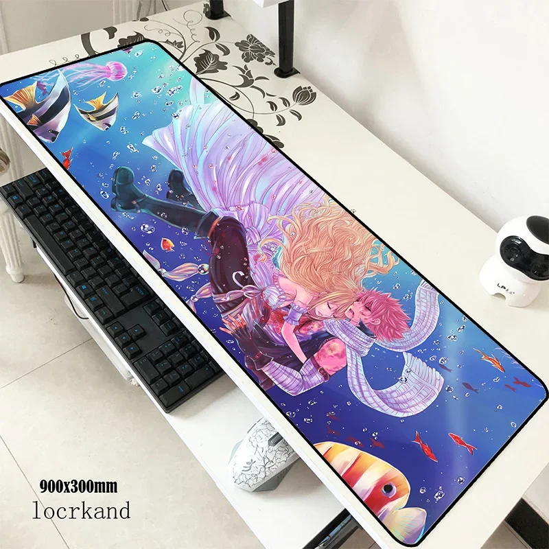 fairy tail mats 900x300x3mm gel gaming mouse pad big keyboard mousepad present notebook gamer accessories padmouse mat