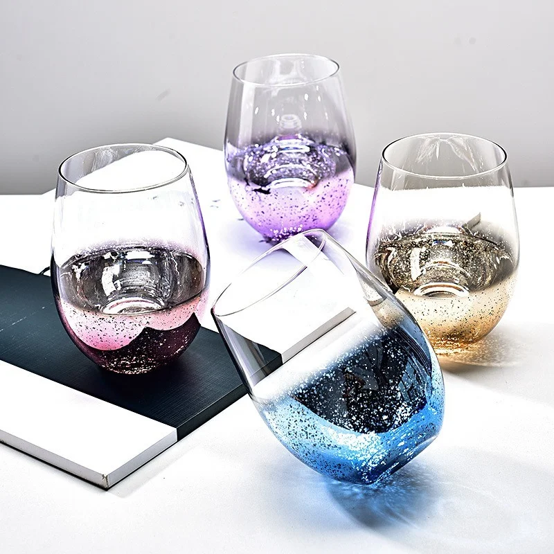 Crystal Glass Cups Heat-resistant Star Sky Cup Glassware Drinking Glasses for Water Juice Beer Wine Bar Tumblers