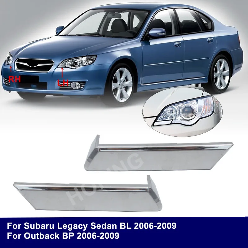 Hoping Front Headlight Washer Nozzle Cover Trim Lid Chroming For Subaru Legacy BL  Outback BP 2006-2009 Spray Jet Cap Case