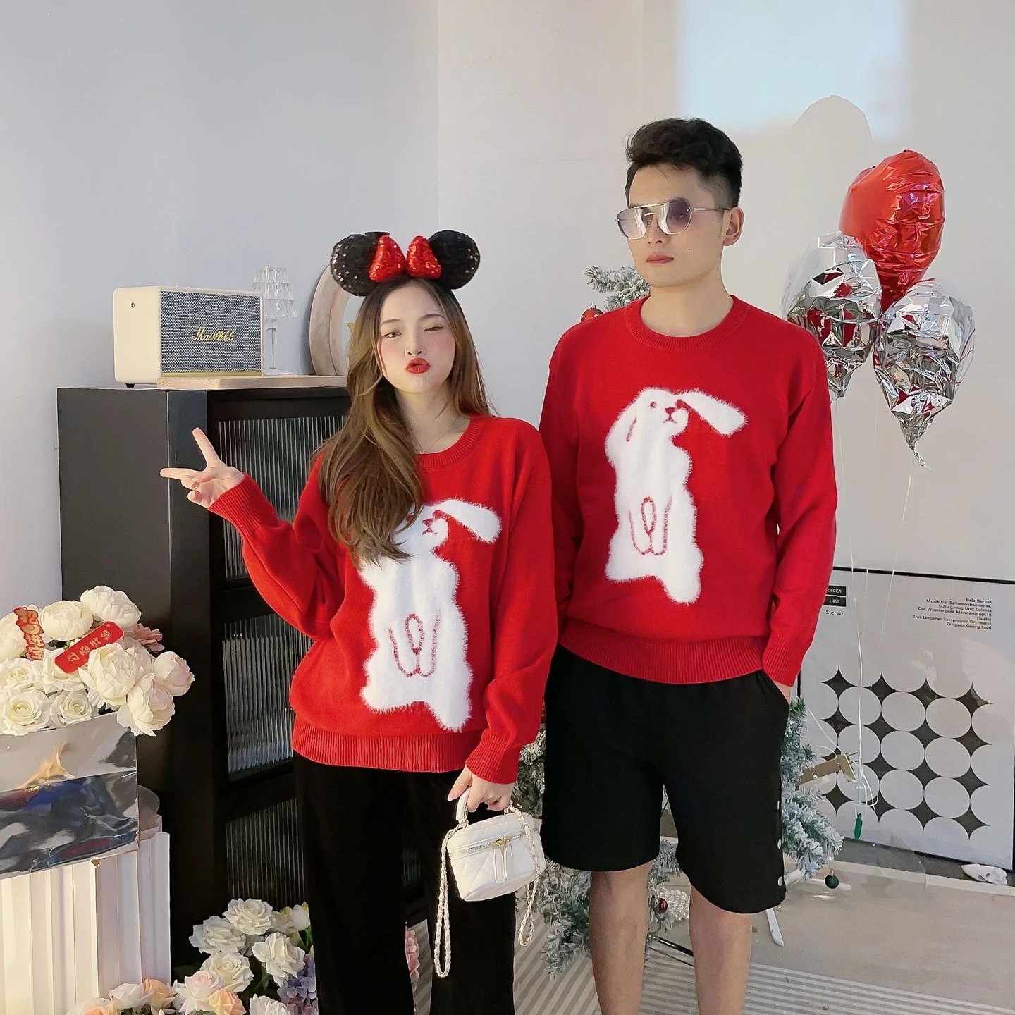 2023 Chinese New Year Family Matching Sweater Mother And Daughter Matching Jumper Dad Mom And Son Baby Knit Clothes Pullover Top