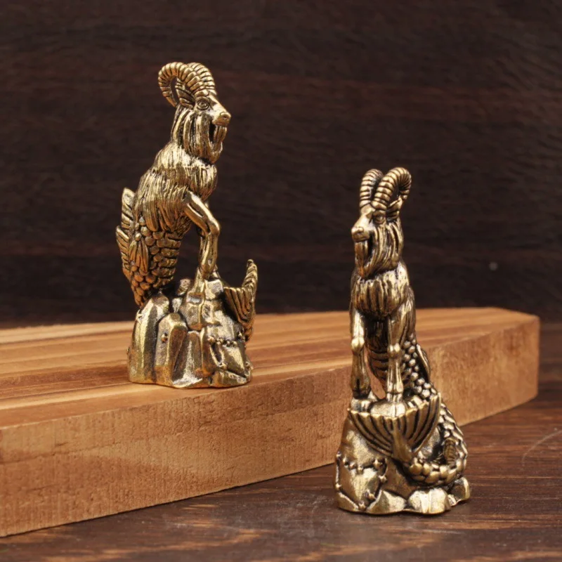 1/2 pieces of sheep head and fish body ornaments, cross-border auspicious animal ornaments, brass ornaments, creative crafts