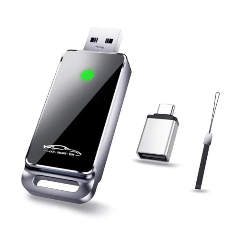 

Беспроводной адаптер CarPlay 2024 (обновленная версия), Plug and Play, без задержек, преобразует штатный проводной CarPlay в беспроводной, совместим с iPhone 6+ и выше.