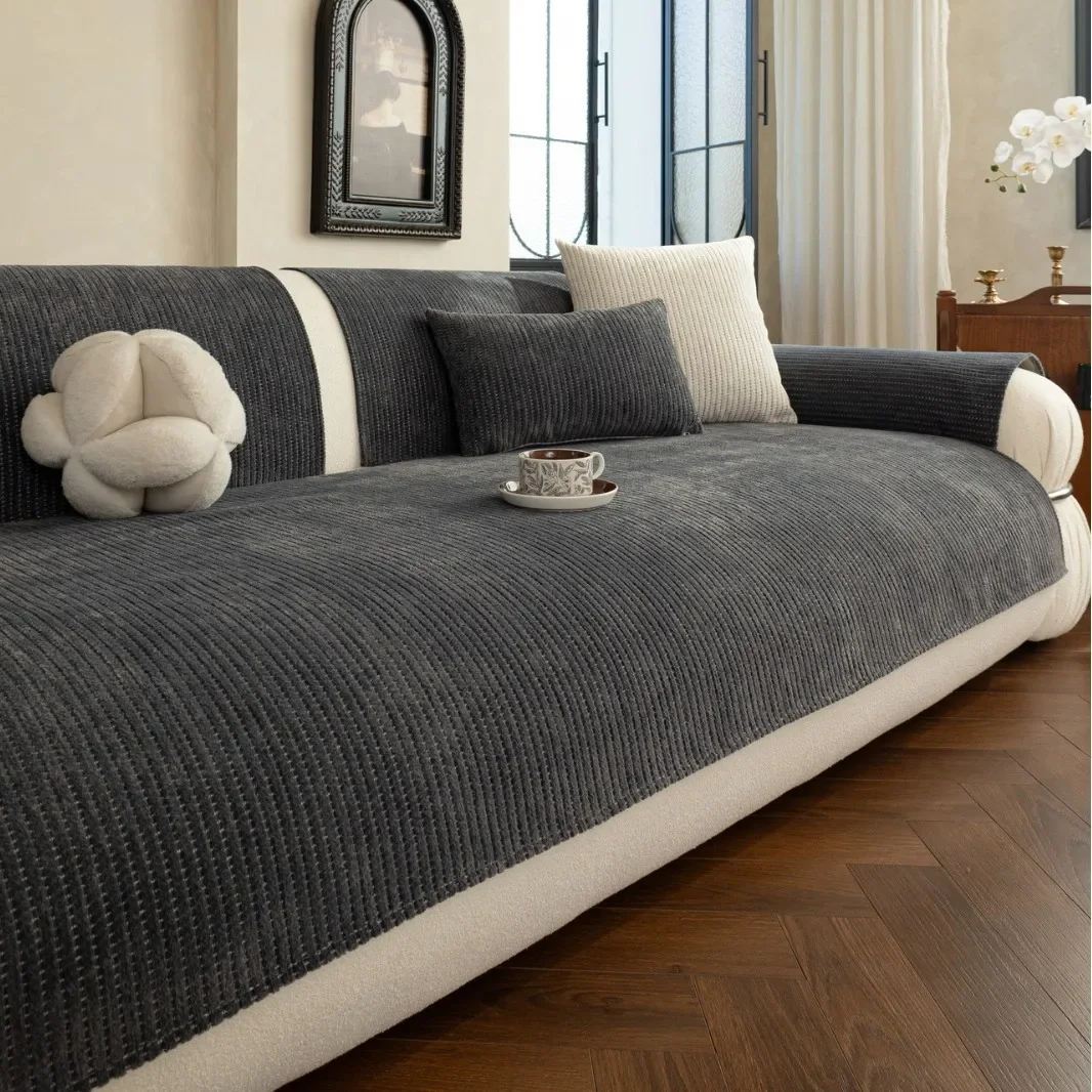 Cotton Linen Sofa Cover Four Seasons Non-slip Sofa Cushion for Living Room Universal L Shaped Couch Slipcover Home Decor