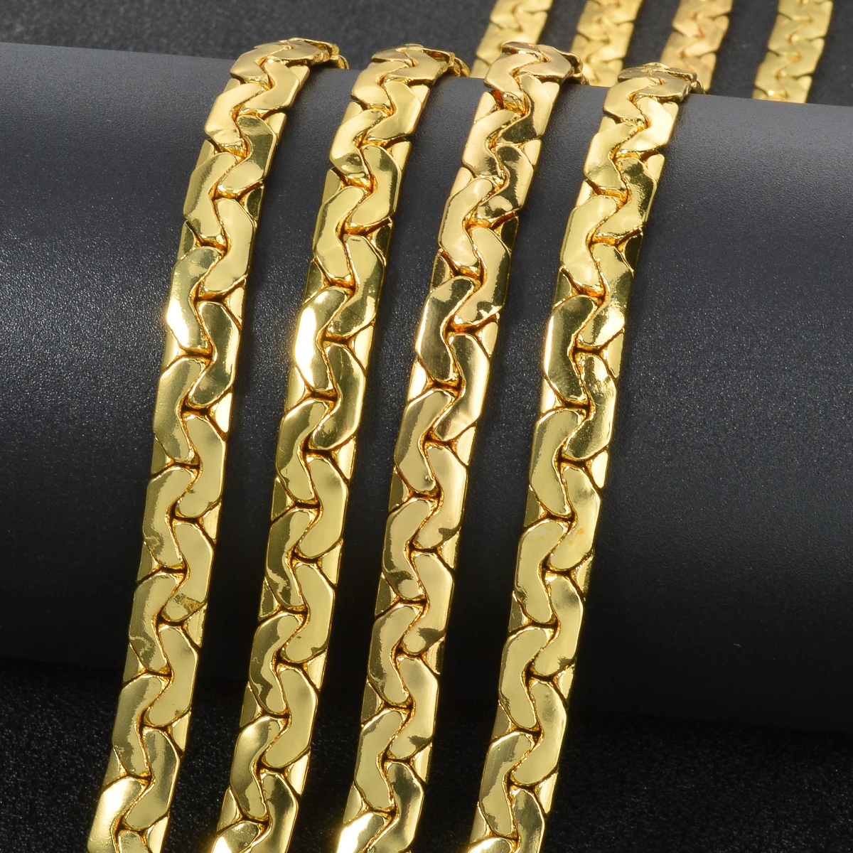 

Streetwear Chic Gold Plated Chain Copper Necklace for Men Hip Hop Punk Gothic Jewelry Unisex 18-24" Hiphop Accessories