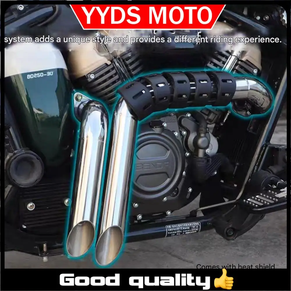 or Benda Napoleon 250 exhaust pipe modification, straight-pipe horseshoe sound exhaust pipe motorcycle parts for Napoleon 250