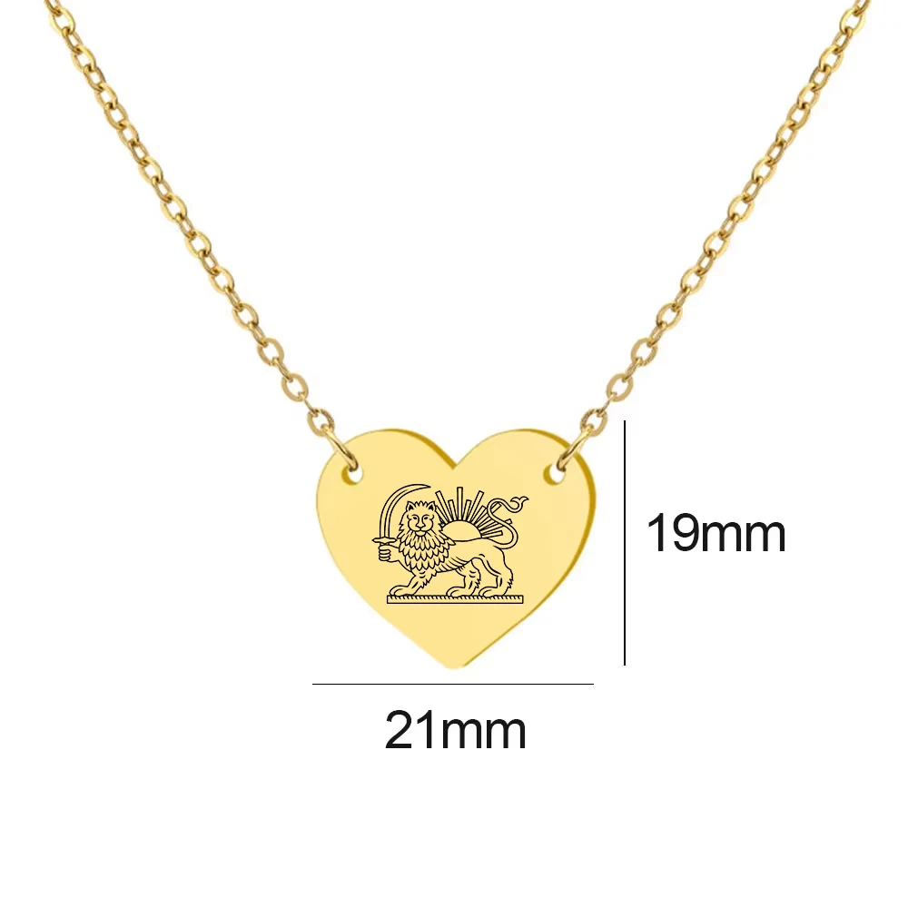 CoolTime Vintage Iranische Halskette mit historischem Löwen- und Sonnenherz-Anhänger für Damen und Herren, klassisches Iran-Symbol, Persien-Schmuck, Geschenk – Detail 8