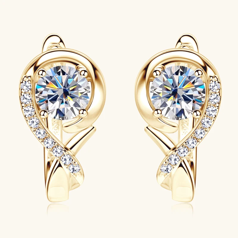 IOGOU 2024 Infinity Hoops D Color Moissanite Earrings 925 Sterling Silver for Women Trendy Christmas Valentine's Jewelry Charm