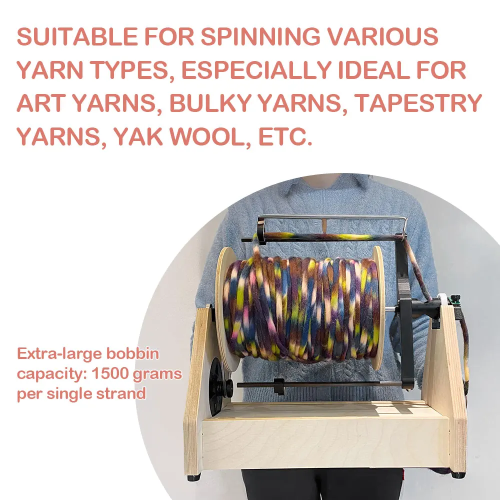 110V-220V Extra Large Electric Spinning Wheel Machine Multifunctional Wool Yarn Fiber Spinning Textile Tool For DIY Handcraft