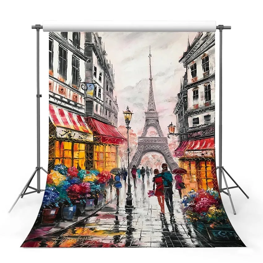 

Holiday Travel Paris Eiffel Tower Outdoor Scene Photo Backgrounds Photophone Baby Child Customized Photography Backdrops