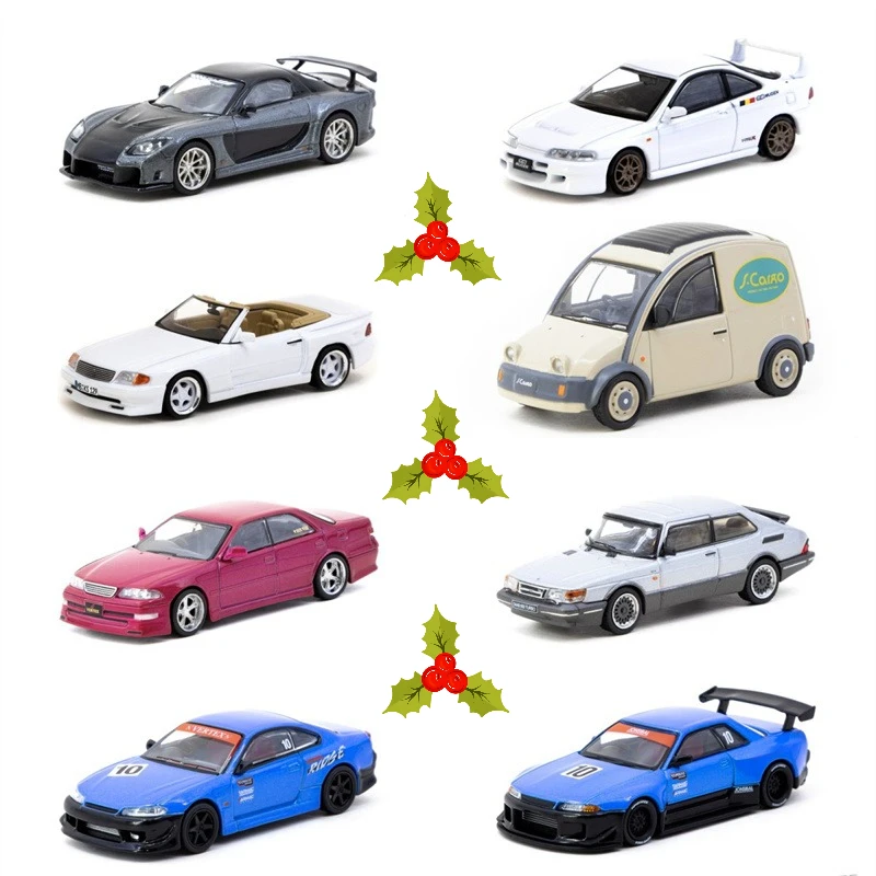 Collection link Tarmac Works 1:64 RX-7/Integra TYPE R/SL 500/S-Cargo/VERTEX Alloy Vehicle Collectible Car Model