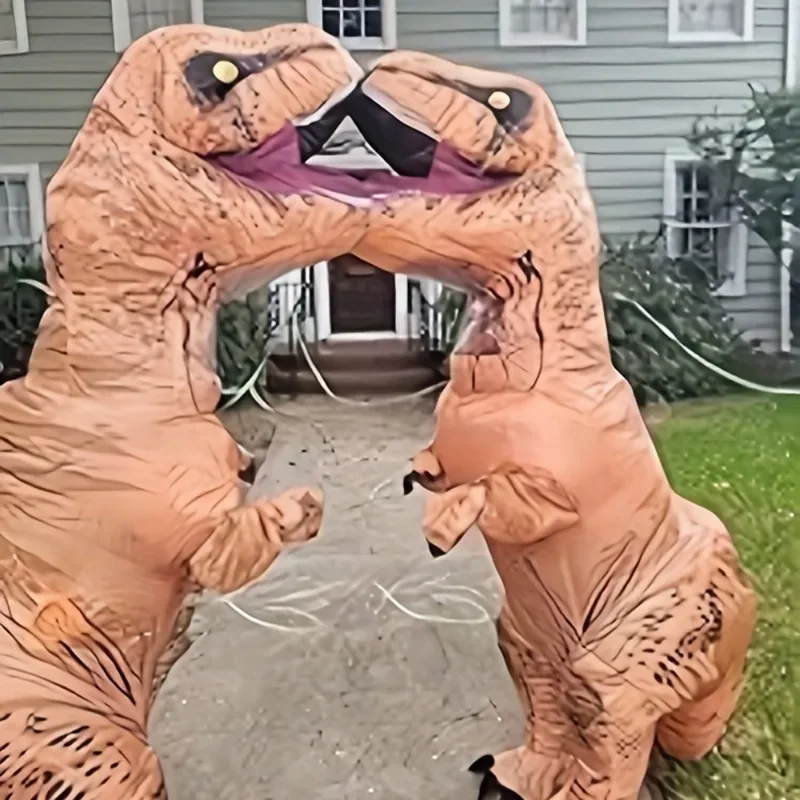 RT01 2 uds disfraces inflables de dinosaurio t-rex para adultos Purim Halloween mascota de Navidad Anime fiesta Cosplay disfraz vestido de lujo y Gf1