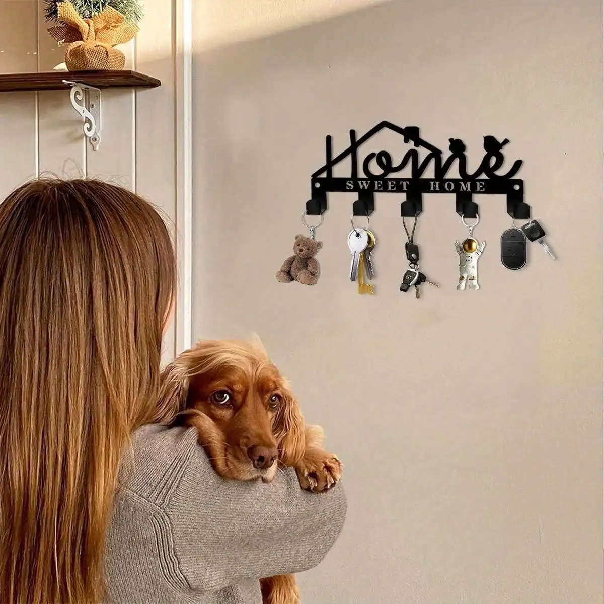 Umi Metal Wall Hooks Set, Minimalist Abstract Key Holder for Entryway Hallway, Modern Bathroom Coat Rack Decor