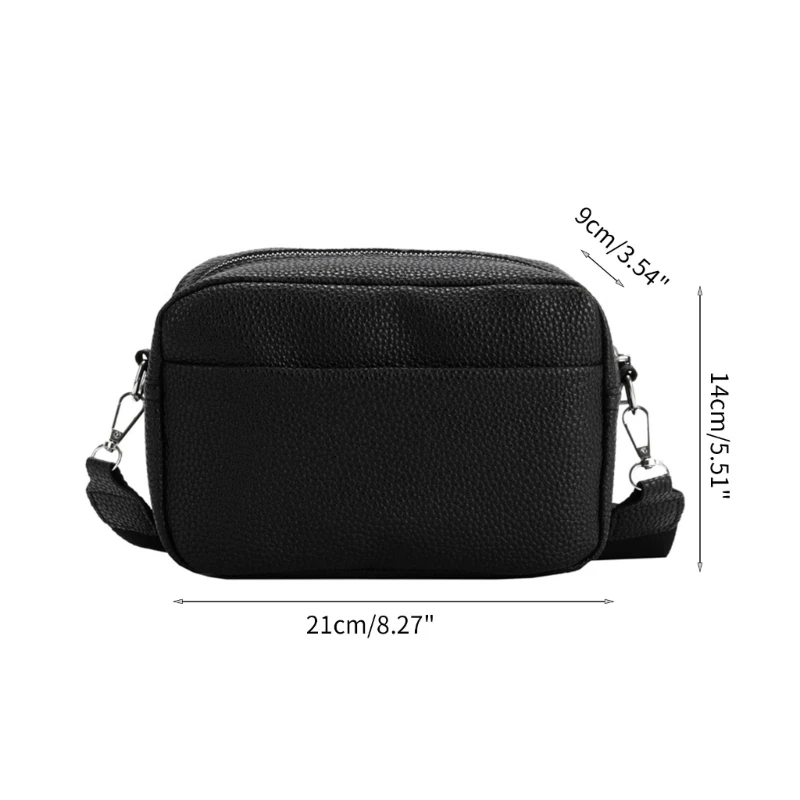 2023 New PU Crossbody Bag for Girl Student Casual Shoulder Bag Large Capacity Fashion Bag Black/Beige/Khaki/Pink