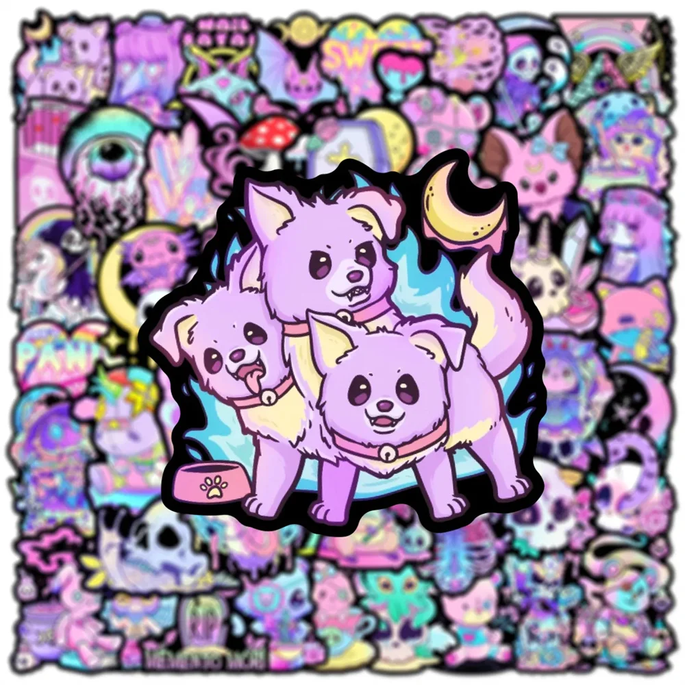 10/30/50PCS Popular Cartoon Pink Gothic Sticker Pack Skateboard Guitar Decoration DIY Laptop Waterproof Graffiti Decal Wholesale