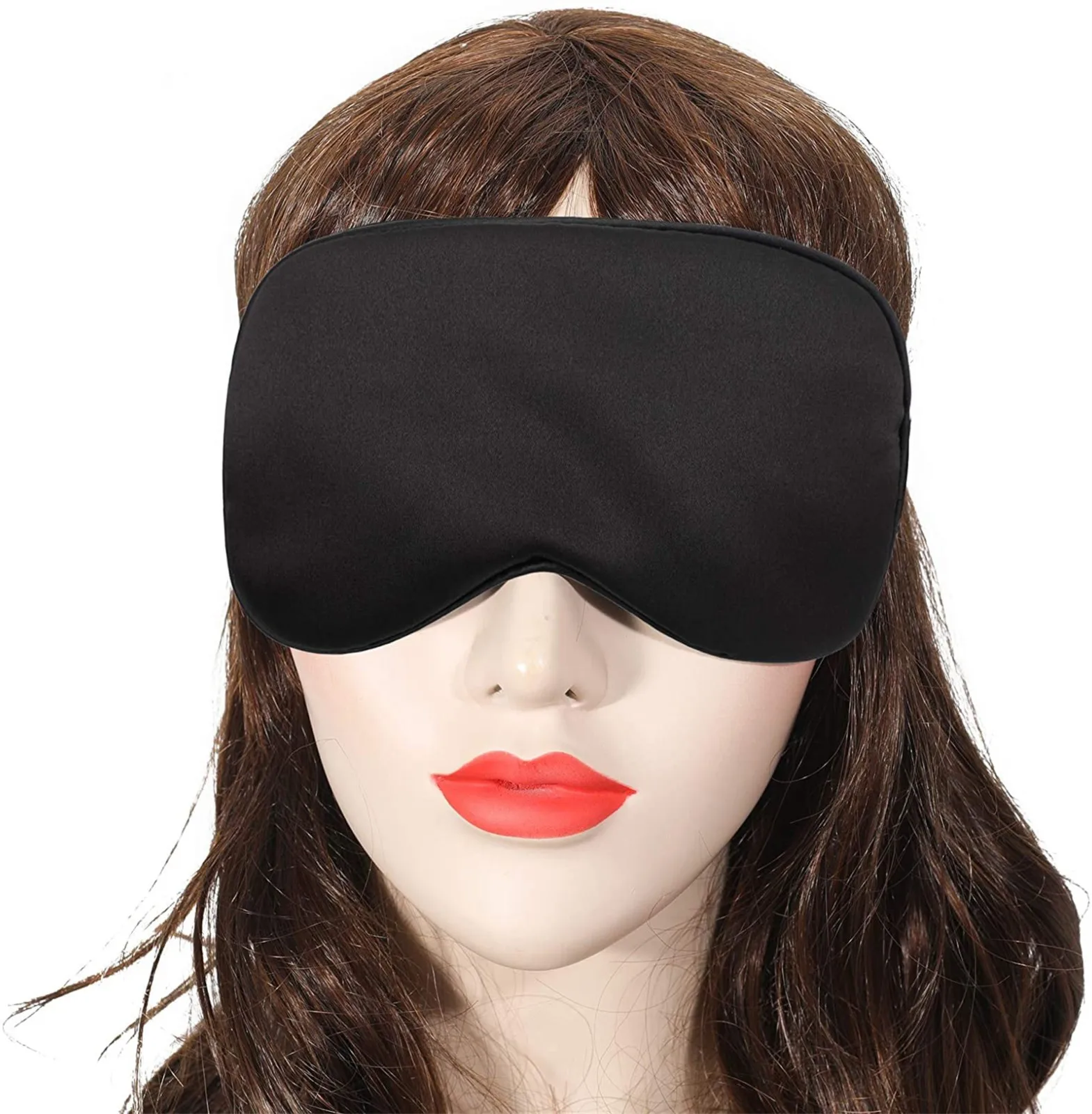 2pcs-Double-Sided Silk-Like Sleeping Eye Mask Blindfold Solid Portable Rest Eye Shade Cover Soft Pad Ice Compress Silk Eye Mask