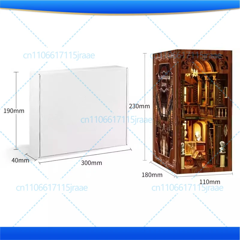 Retro Philosophy Classics Library Bookend Wooden Puzzle Handmade Three-dimensional Puzzle Miniature House