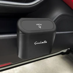 For Alfa Romeo Giulietta 940 Car Trash Bin Hanging Garbage Dust Case Plastic Pressing Square Trash Storage Box Auto Accessories