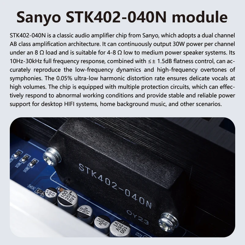 Weiliang Audio PA-402FT Japanese Thick-Film Bluetooth Power Amplifier Hi-Fi Audiophile-Grade Power Amplifier