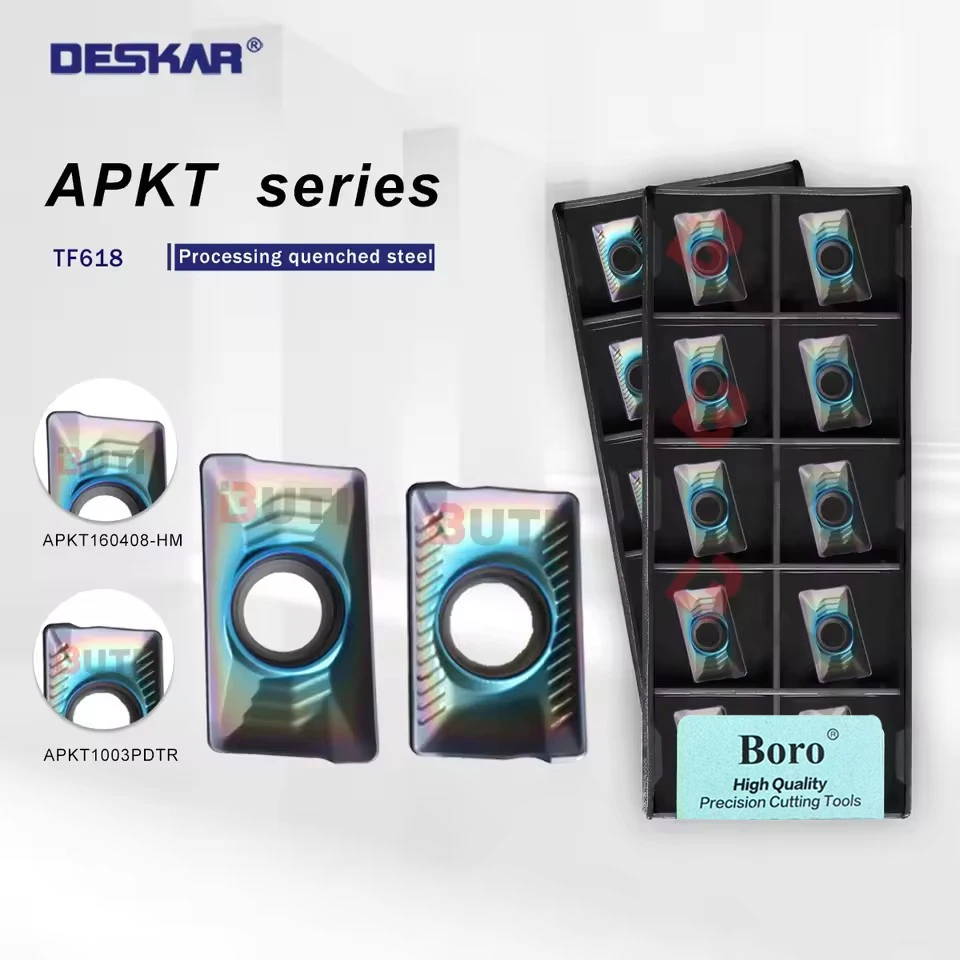 

DESKAR 100% оригинал APKT1003PDTR TF618 APKT 160408 -HM TF618 Токарные станки, фрезерный токарный инструмент, твердосплавная вставка для лезвия из закаленной стали