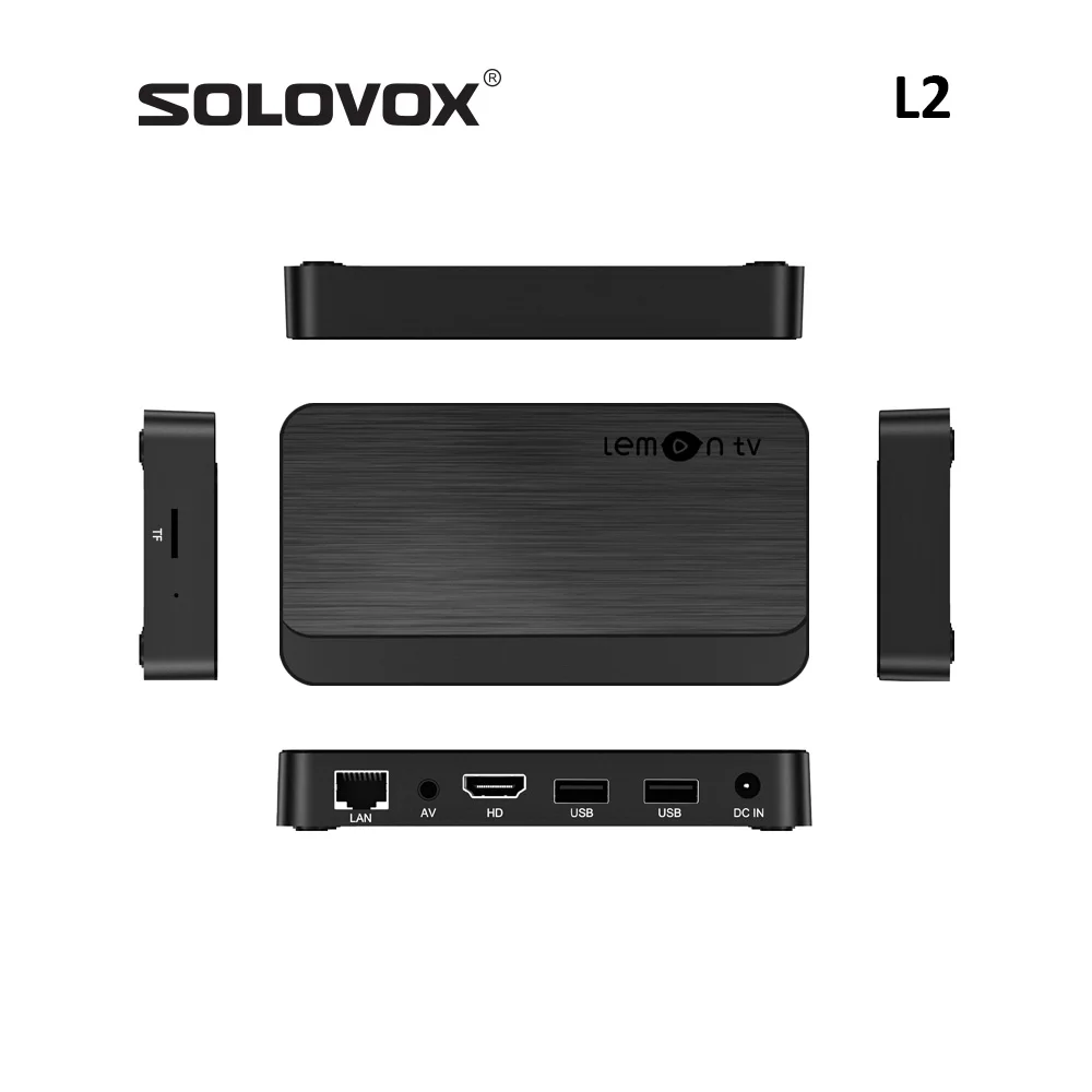 SOLOVOX 2024 L2 Android 12 Smart TV Box يدعم WiFi6 Bluetooth 5 التحكم الصوتي Stalkerid YouTube 4K الأدوات الوسطى LemonTV