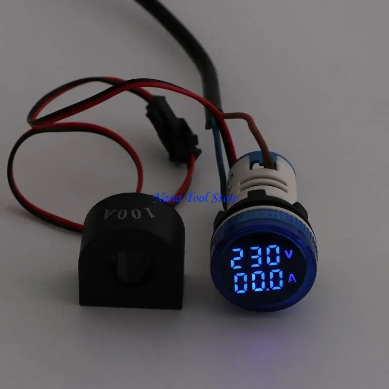 31GJ Digital Voltmeter Ammeter 22mm Round AC 50-500V 0-100A Replaceable Reliable