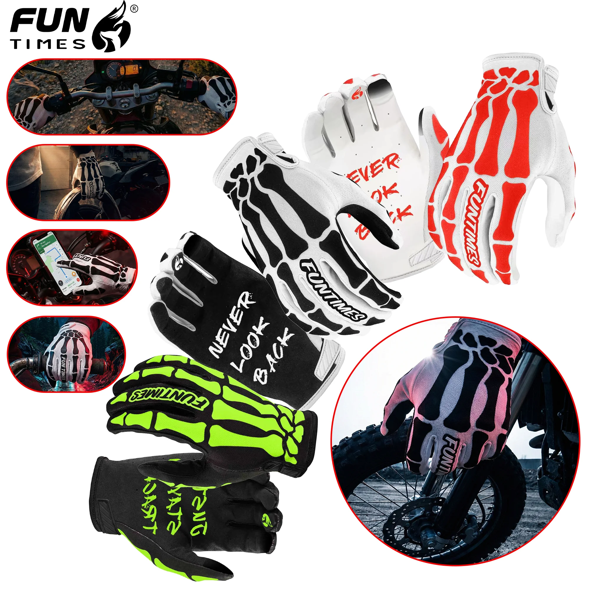 FUNTIMES new riding gloves are suitable for motorcycles, racing bikes, mountain bikes, electric bikes, balance bikes, and more