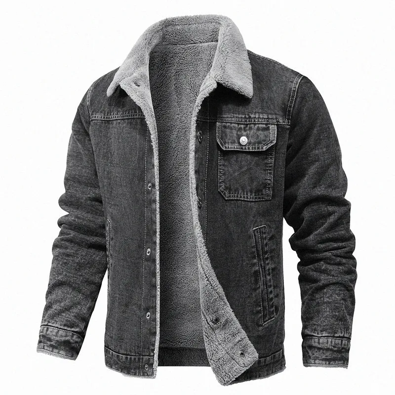 VintageThicken Denim Jackets Men Winter  Warm Casual Fashion Classic Loose Jeans Coat Male Brand Clothes Mens Jacket Ropa Hombre