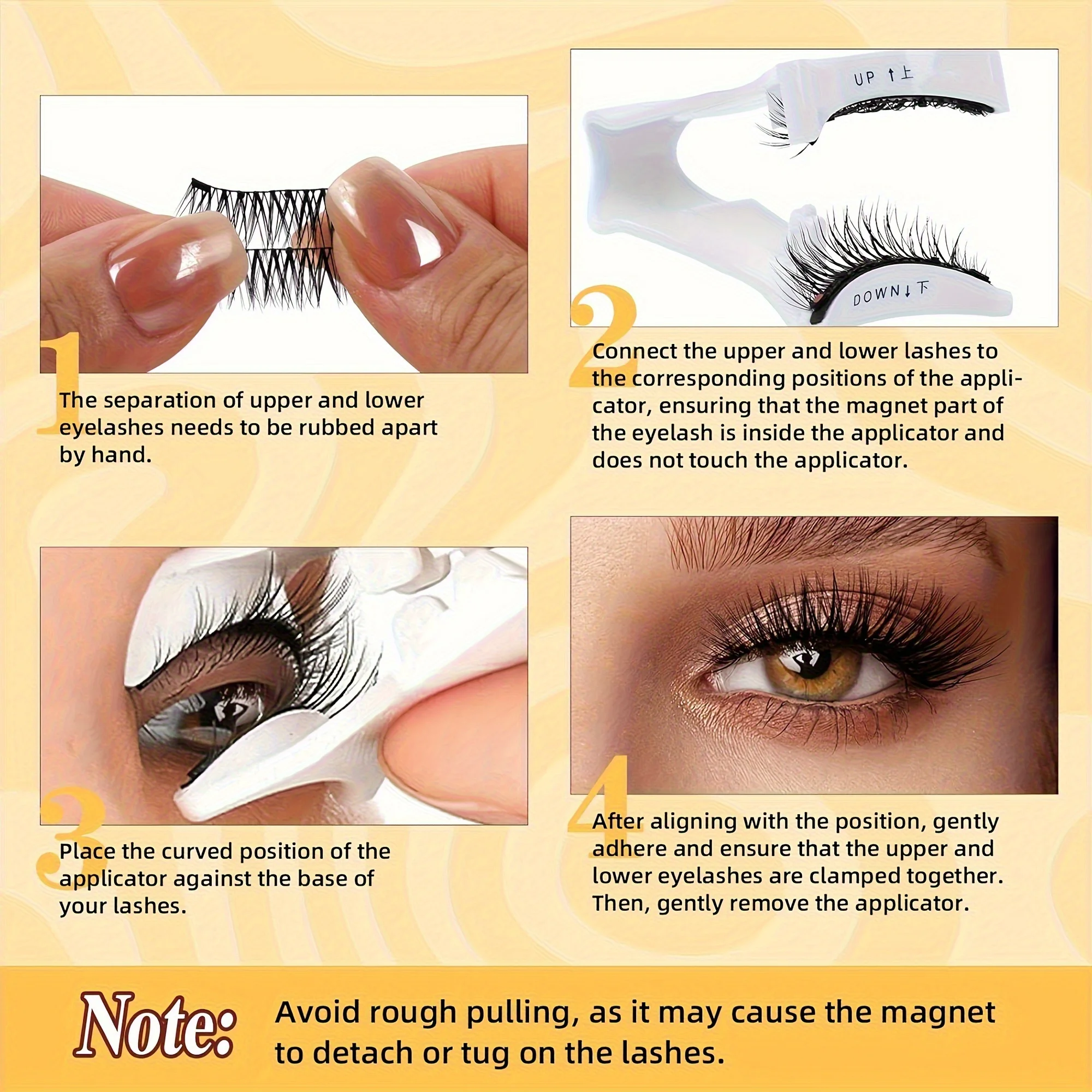 1 Pair of Magnetic False Eyelashes No Glue Needed Reusable Natural False Eyelashes Beautiful Eye Makeup Eyelash Accessories