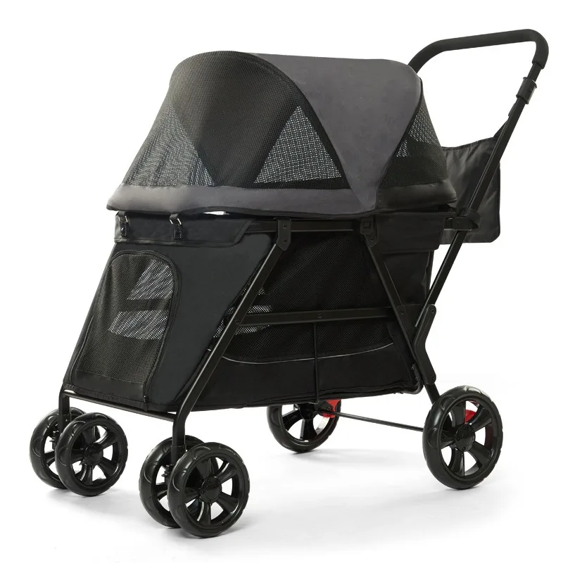 

Europe, America, medium and large pet carts, large space dog carts, outdoor disabled elderly multi-pet scooters