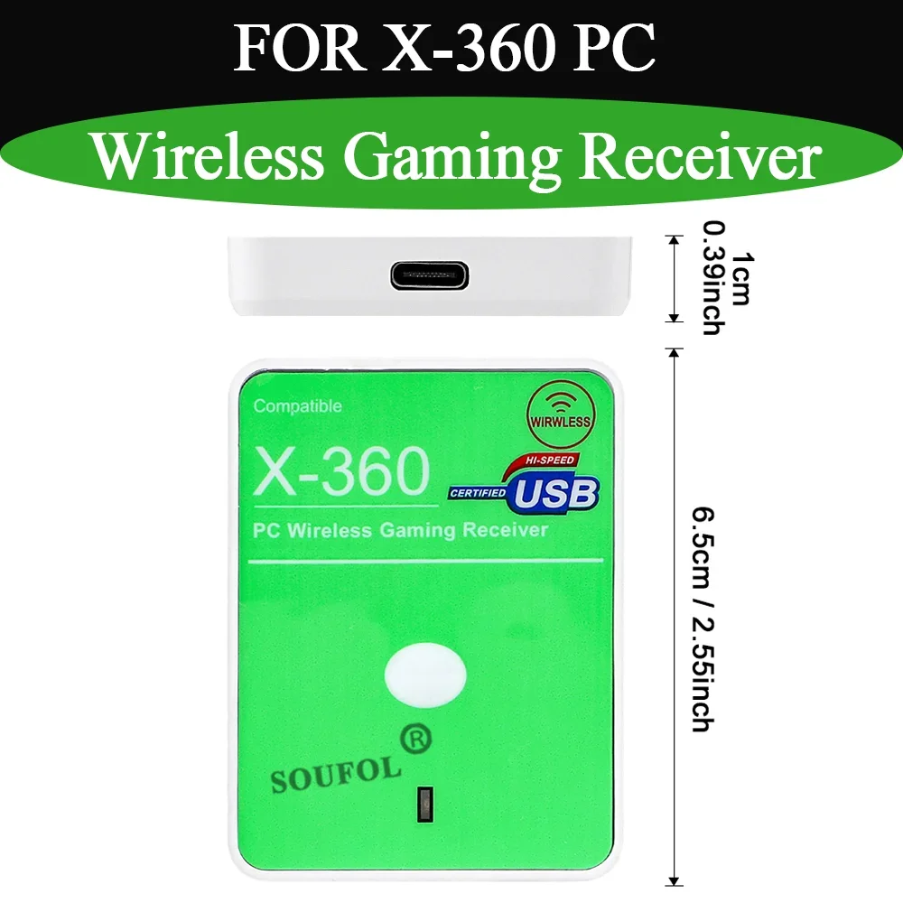 New For XBOX 360 1/5PCS Wireless Gaming Receiver Replacement USB Receiver Adapter Stable Connection TypeC For X-360 PC Accessory