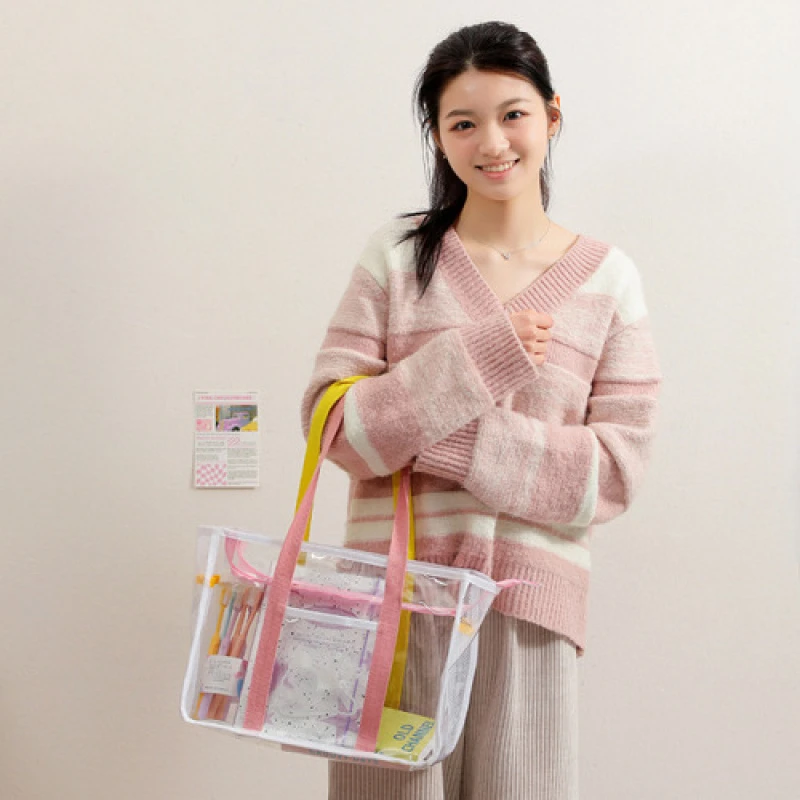 شفافة حقيبة كتف مفردة الكرتون حقيبة يد كبيرة الحجم واضحة حمل حقيبة الفتيات حقيبة شاطئية حمام حقيبة التخزين حقيبة تخزين الكتف