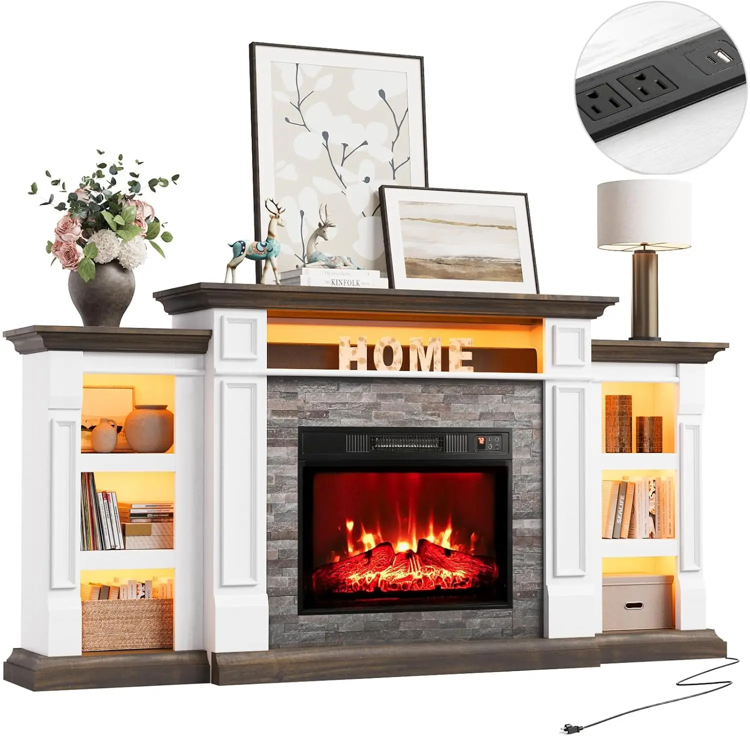 Electric Fireplace TV Stand 72