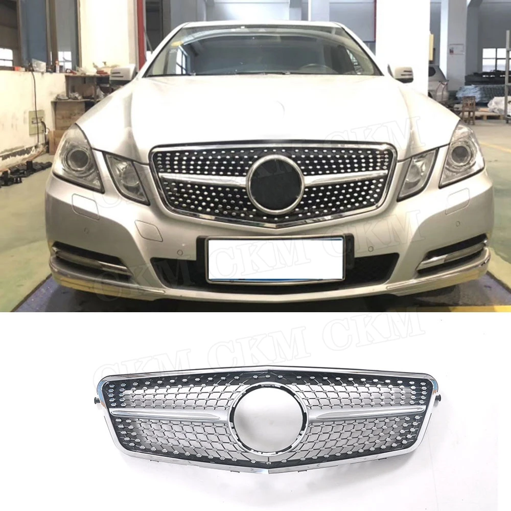 Car Diamond Front Bumper Grill Grille Mesh For Benz W212 E250 E550 E350 E63 For AMG 2010-2013 Pre-Facelift Racing Grills