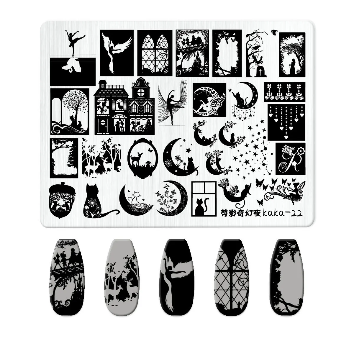 Bowknot Tulips Butterfly Cherry Ribbon Stars Steel Nail Stamping Plate DIY Nail Art Manicure Print Stencil Decor Accessory Tool view 2