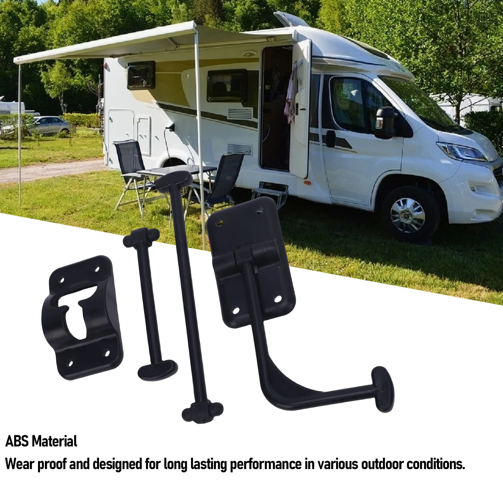 RV Entry Door Holder Catch ABS Multifunctional 90 Degree RV Entry Door Holder Wear Proof Easy Installation for Trailer