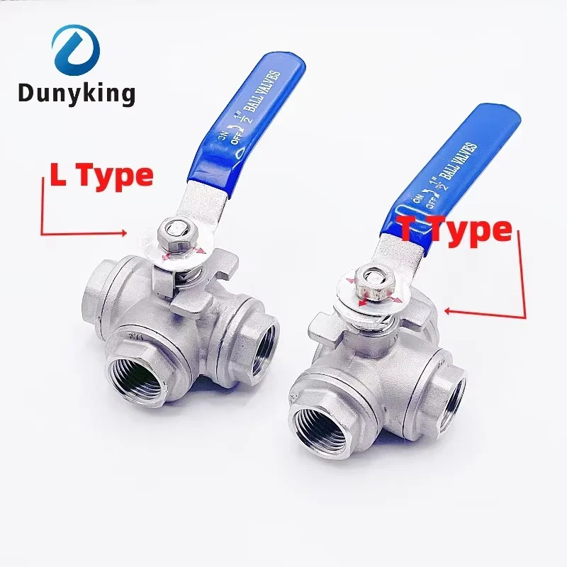 304 Stainless Steel Three-way Ball Valve L Type T Type 1/4